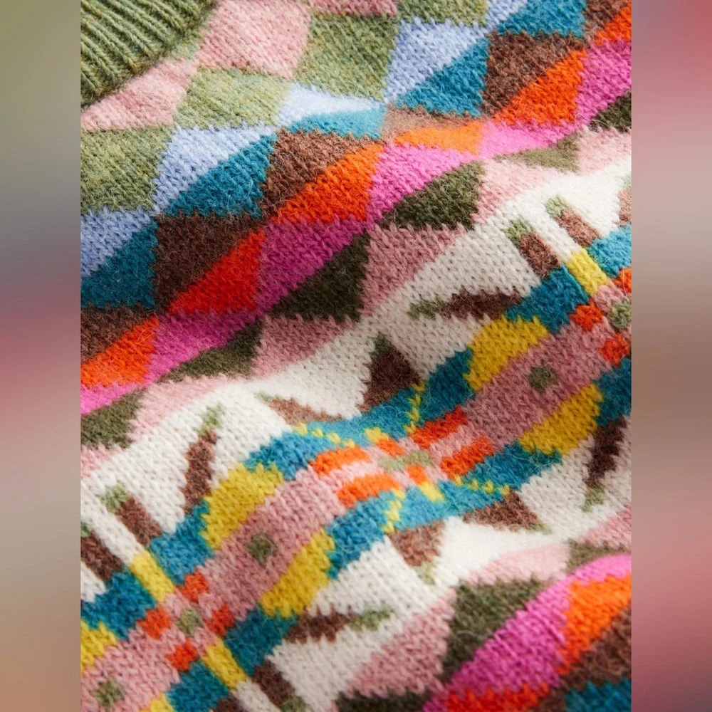 Boden Edie Fair Isle Vest in Green Heritage - Picture 8 of 14